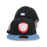 Black Corduroy Chicago Icy Blue Visor PeachBottom A Century Wrigley Field Side Patch New Era 59Fifty Fitted