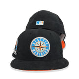 Black Corduroy Glow In The Dark Seattle Mariners Orange Bottom 30th Anniversary Side Patch New Era 59Fifty Fitted