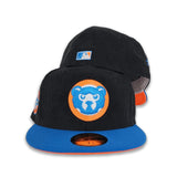 Black Corduroy Glow In the Dark Chicago Cubs Sea Blue Visor Orange Bottom A Century Wrigley Field Side Patch New Era 59Fifty Fitted
