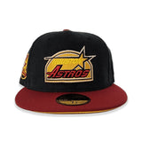 Black Corduroy Houston Astros Brick Red Visor Yellow Bottom 35th Great Years Side Patch New Era 59Fifty Fitted