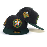 Black Corduroy Houston Astros Dark Green Visor Gray Bottom Minute Maid Park Side Patch New Era 59Fifty Fitted