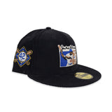 Black Corduroy Jackie Robinson 75th Years Green Bottom 42 Side Patch New Era 59Fifty Fitted