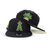 Black Corduroy Los Angeles Angels Green Bottom 2002 World Champions Side Patch 9Fifty Snapback