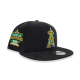 Black Corduroy Los Angeles Angels Green Bottom 2002 World Champions Side Patch 9Fifty Snapback