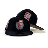 Black Corduroy New York Mets Bronze Bottom 25th Anniversary Side Patch New Era 59Fifty Fitted