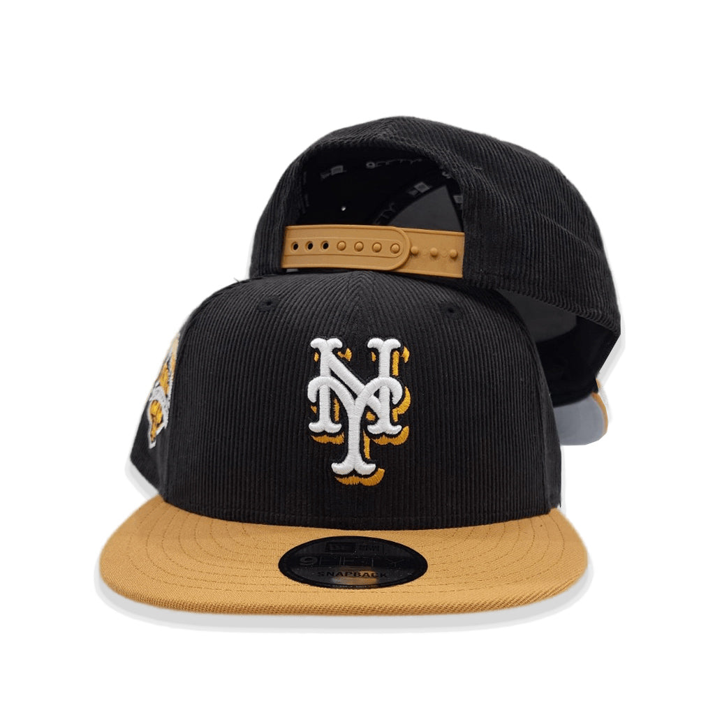 Black Corduroy New York Mets Tan Visor Gray Bottom 60th Anniversary Side Patch 9FIFTY Snapback