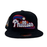 Black Corduroy Philadelphia Phillies Red Bottom 1996 All Star Game Side Patch New Era 59Fifty Fitted