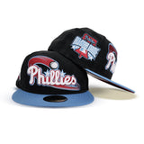 Black Corduroy Philadelphia Phillies Sky Blue Visor Burgundy Bottom 1996 All Star Game Side Patch New Era 59Fifty Fitted