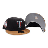 Black Corduroy Texas Rangers Toast Visor Gray Bottom 40th Anniversary Side Patch New Era 59Fifty Fitted