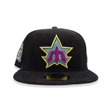 Black Corodury Seattle Mariners Grape Purple Bottom 40th Anniversary Side Patch New Era 59Fifty Fitted