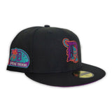 Black Detroit Tigers Grape Purple Bottom Spring Traning Side Patch New Era 59Fifty Fitted