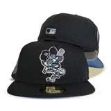 Black Detroit Tigers Icy Blue Bottom Tiger Stadium Side Patch New Era 59Fifty Fitted