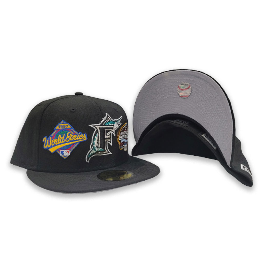 New Era 59Fifty Miami Marlins 30th Anniversary Patch Word Hat - Black