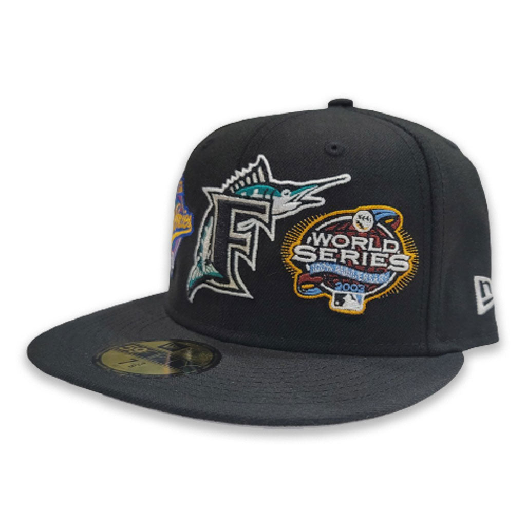 Shop New Era 59Fifty Florida Marlins 10th Anniversary World Series Patch Hat  70610362 black