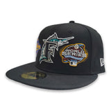 Black Florida Marlins 2X World Series Champions New Era 59Fifty Fitted