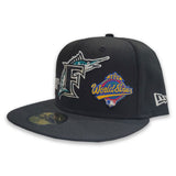 Black Florida Marlins Gray Bottom 1997 World Series Champions New Era 59Fifty Fitted