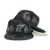 Black Florida Marlins Gray Bottom New Era Paisley Elements 59FIFTY Fitted