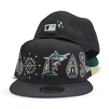 Black Florida Marlins Gray Bottom New Era Paisley Elements 59FIFTY Fitted