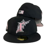 Black Florida Marlins Pink Paisley Bottom 2003 World Series Side Patch New Era 59Fifty Fitted
