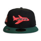 Black Green Visor New York Jets Pink Bottom 50th Season Side Patch New Era 59Fifty Fitted