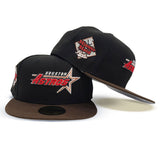 Black Houston Astros Brown Visor Gray Bottom Minute Maid Park Side Patch New Era 59Fifty Fitted