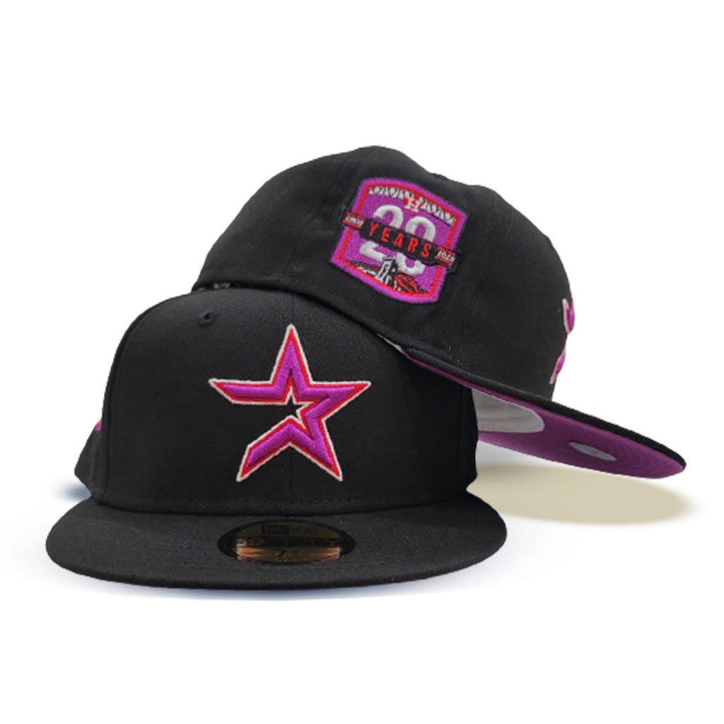 Houston Astros Newspaper & Cigar 59FIFTY Black/Pink Fitted - New