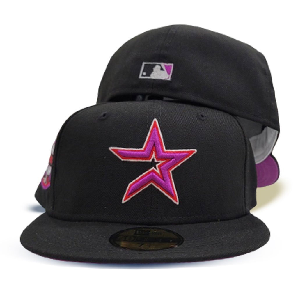 Hat Club Quiet Storm Houston Astros Purple Black 7 3/8 Pink Bottoms Jus PBJ  Pin