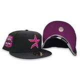 Black Houston Astros Grape Purple Bottom 20th Anniversary Side patch New Era 59Fifty Fitted