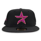 Black Houston Astros Grape Purple Bottom 20th Anniversary Side patch New Era 59Fifty Fitted