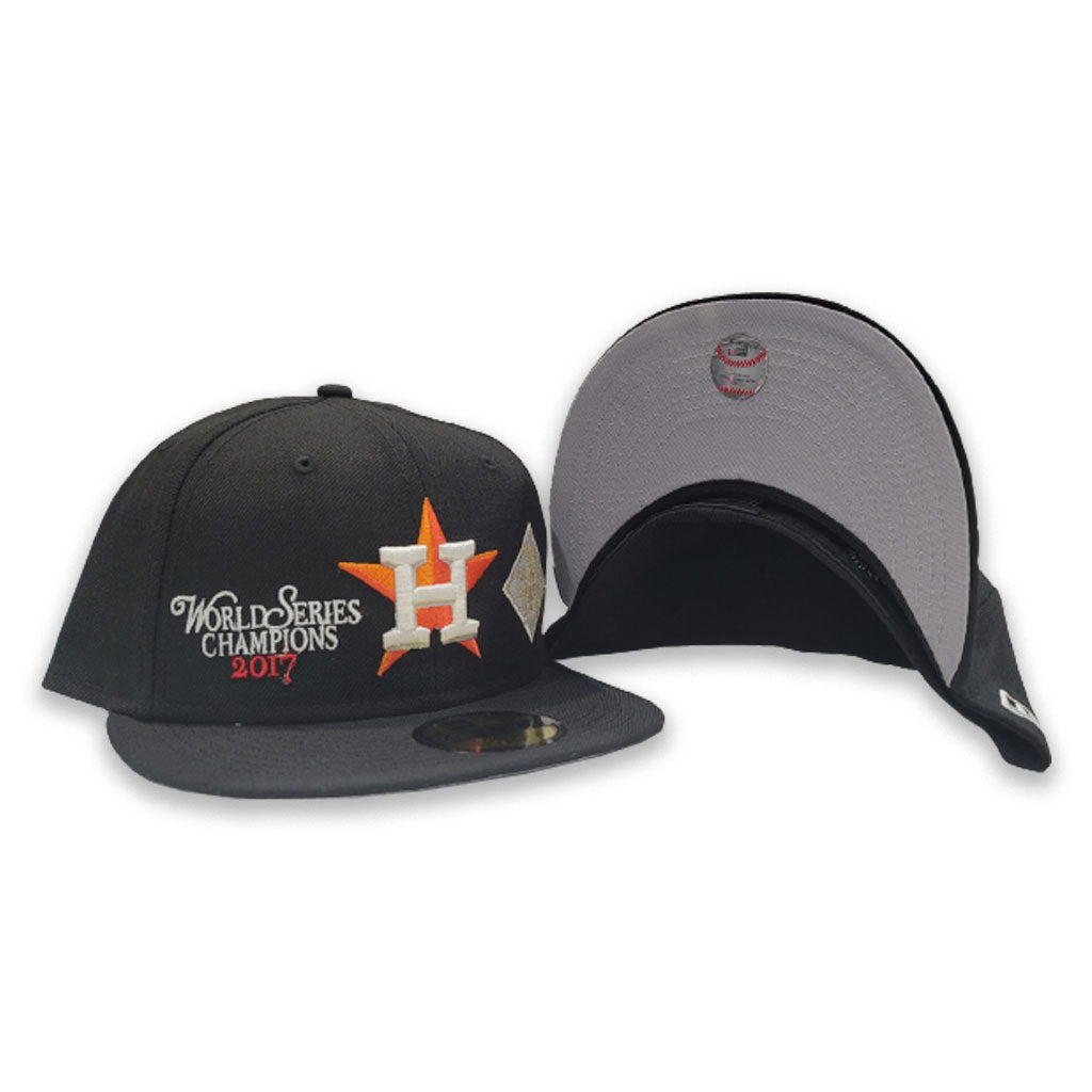 Black Houston Astros Gray Bottom 2017 World Series Champions New Era 59FIFTY Fitted 7 1/2