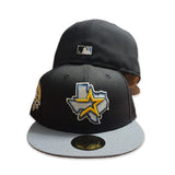 Black Houston Astros Gray Visor Icy Blue Bottom 45th Anniversary Side Patch New Era 59Fifty Fitted