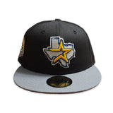 Black Houston Astros Gray Visor Icy Blue Bottom 45th Anniversary Side Patch New Era 59Fifty Fitted