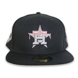 Black Houston Astros Paint Drip Pink Bottom 2017 World Series Side Patch New Era 59Fifty Fitted