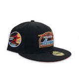 Black Houston Astros Red Bottom 35th Great Years Side Patch New Era 59Fifty Fitted
