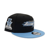 Black Houston Astros Sky Blue Visor Gray Bottom 35th Great Years Side Patch New Era 9Fifty Snapback