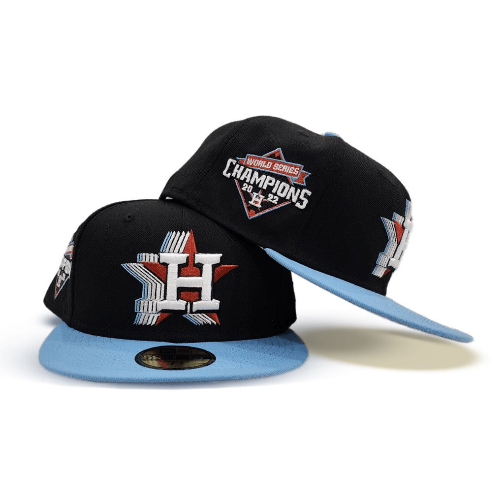 Black Houston Sky Blue Visor Gray Bottom 2022 World Series Champions S –  Exclusive Fitted Inc.