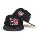 Black Jackie Robinson 75th Years Dark Gray Visor Gray Bottom 42 Side Patch New Era 59Fifty Fitted