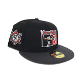 Black Jackie Robinson 75th Years Dark Gray Visor Gray Bottom 42 Side Patch New Era 59Fifty Fitted
