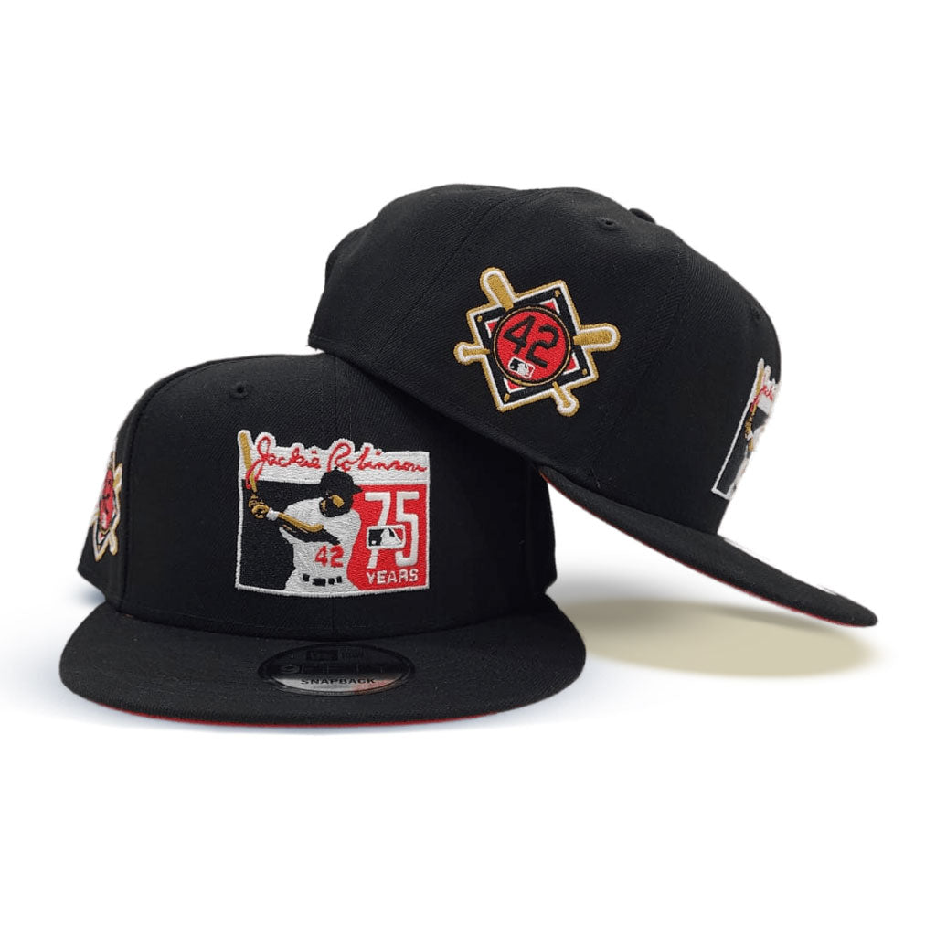 Black Jackie Robinson 75th Years 42 Side Patch New Era 9FIFTY Snapback