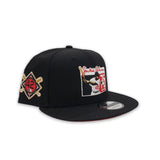 Black Jackie Robinson 75th Years Red Bottom 42 Side Patch New Era 9Fifty Snapback