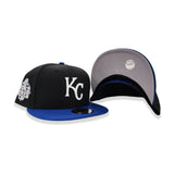 Black Kancas City Royals Royal Blue Visor Gray Bottom 2015 World Series Side Patch New Era 9fifty Snapback