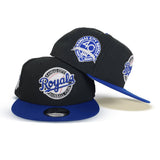 Black Kansas City Royals Royal Blue Visor Gray Bottom 40th Anniversary Side Patch New Era 9fifty Snapback