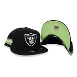 Black Las Vegas Raiders Lime Green Bottom Super Bowl XVIII Side Patch New Era 59Fifty Fitted