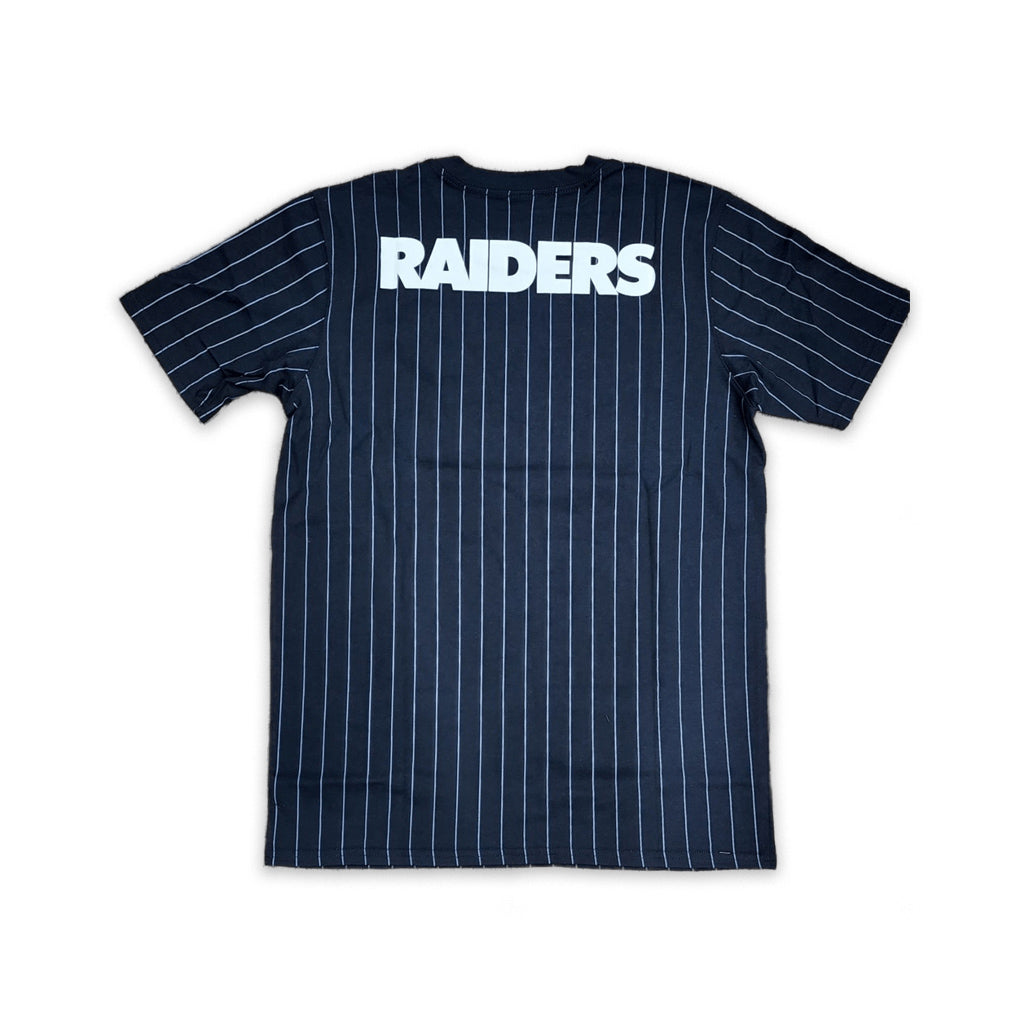 las vegas raiders gear Black Las Vegas Raiders Gray Pinstripe New Era Short Sleeve T-shirt M