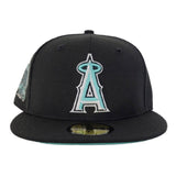Black Los Angeles Angels Mint Green Bottom 50th Anniversary Patch New Era 59Fifty Fitted