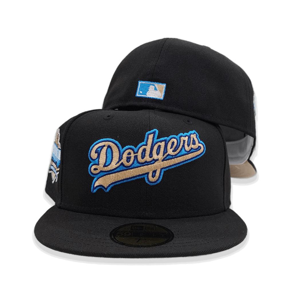 Los Angeles Dodgers Script Khaki New Era 59FIFTY Fitted Hat 7 3/4