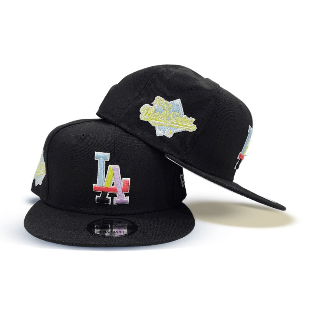 New Era 9FIFTY Los Angeles Dodgers Snapback Hat Black Black