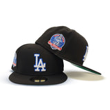 Black Los Angeles Dodgers Green Bottom 60th Anniversary Side Patch New Era 59Fifty Fitted