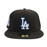 Black Los Angeles Dodgers Green Bottom 60th Anniversary Side Patch New Era 59Fifty Fitted