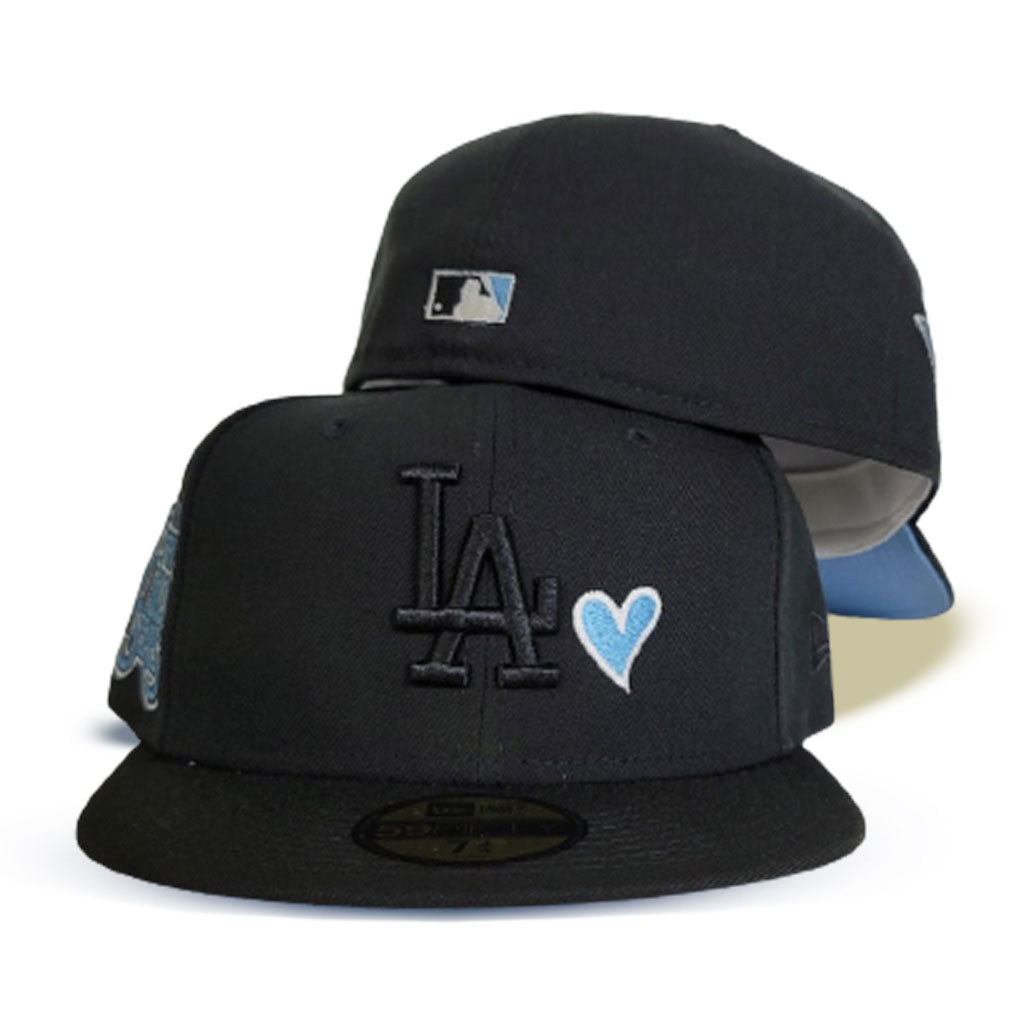 Los Doyers Blue Homer Snapback Hat Cap All Black